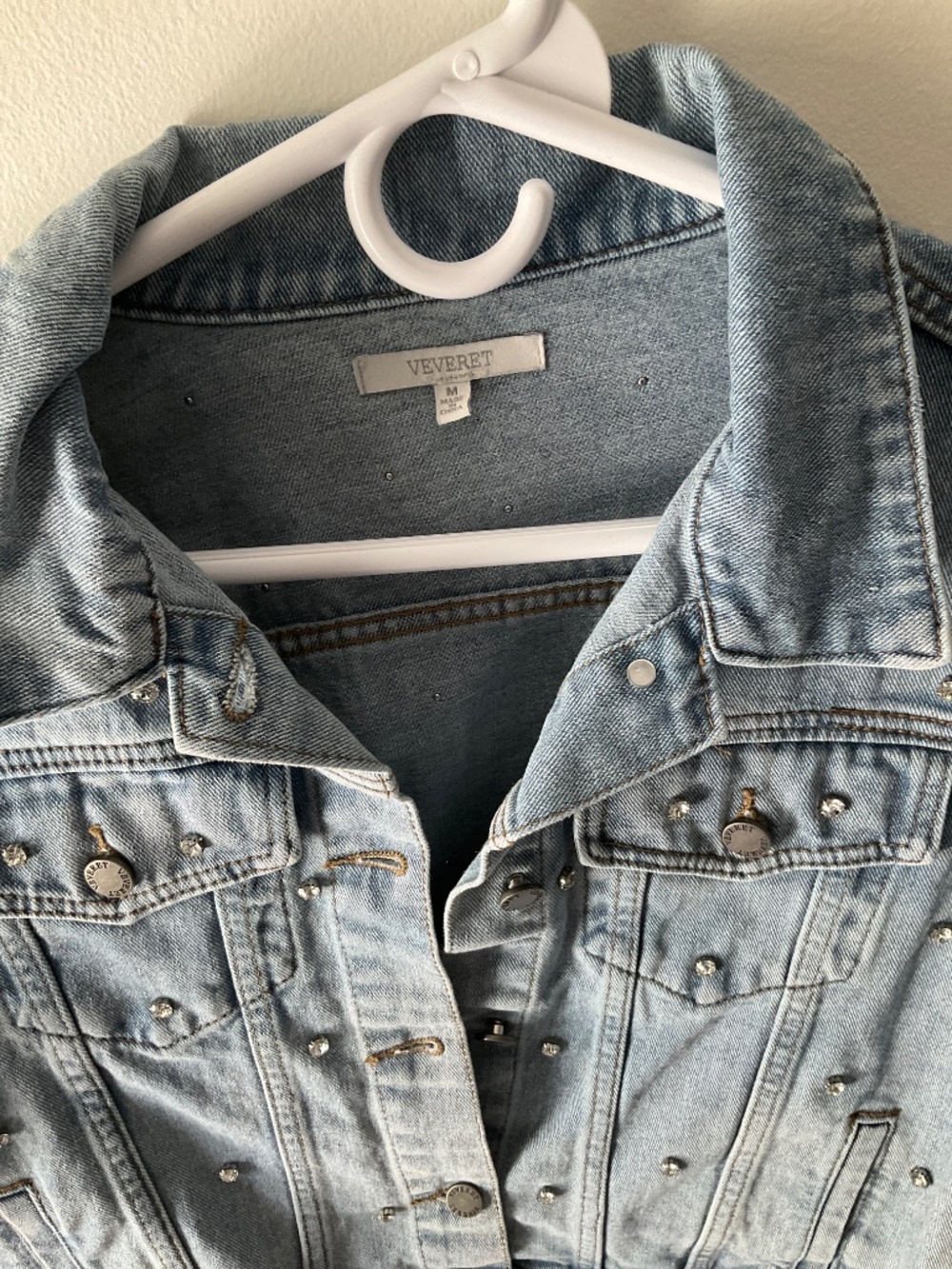 Veveret Rhinestone Denim Jacket - Picture 2 of 5